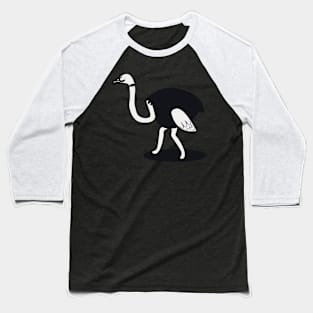 Ostrich Cute Cartoon Baseball T-Shirt